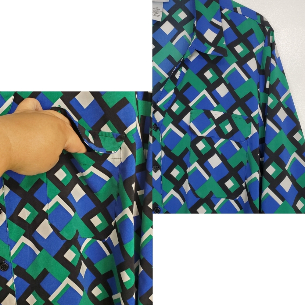 Catherines 2x 22/24w Bundle 2 Button Front Blouse… - image 5